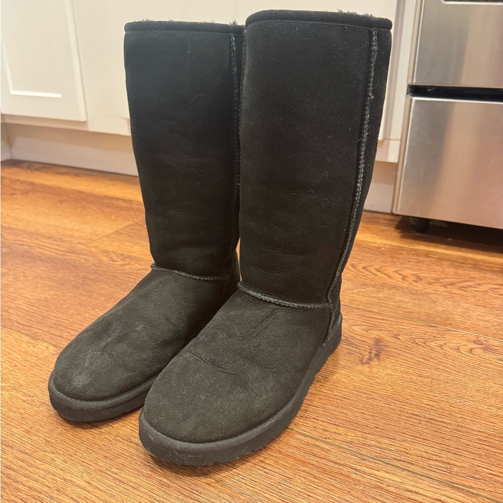 UGG Women's Classic Tall Black Winter Boots - Picture 2 of 15